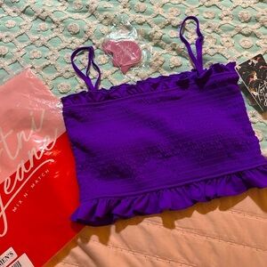 KORTNI JEANE Bandeau Swim Top “Vibrant Purple” - Sz S - NWT